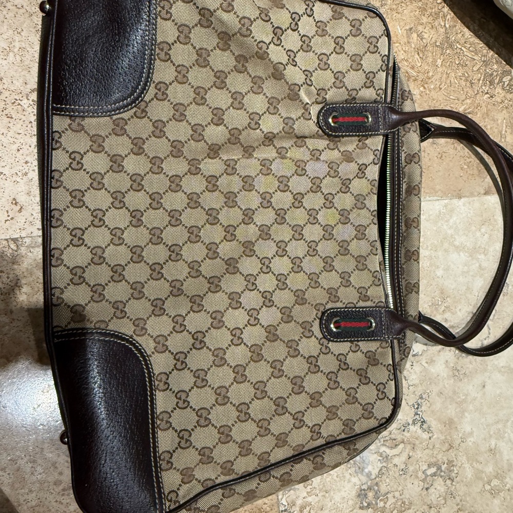 Gucci Beige and Brown Monogram Messenger Bag - Picture 5 of 7